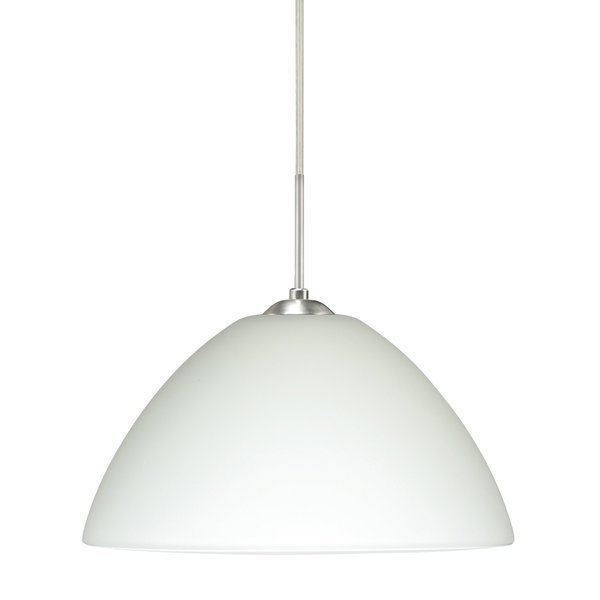 Tessa Cord Pendant, White, Satin Nickel Finish, 1x75W Incandescent, Besa Lighting, Mfr#: 1JT-420107-SN